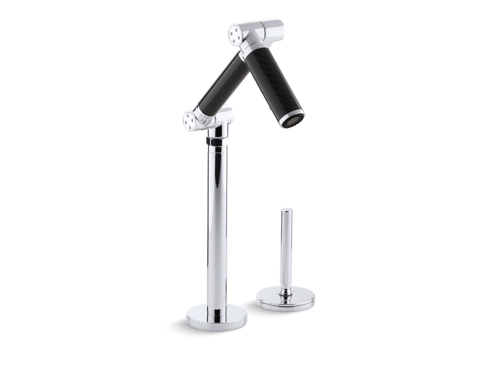 Karbon® Articulating deck-mount bar sink faucet with 6" spout, Black tube and lever handle