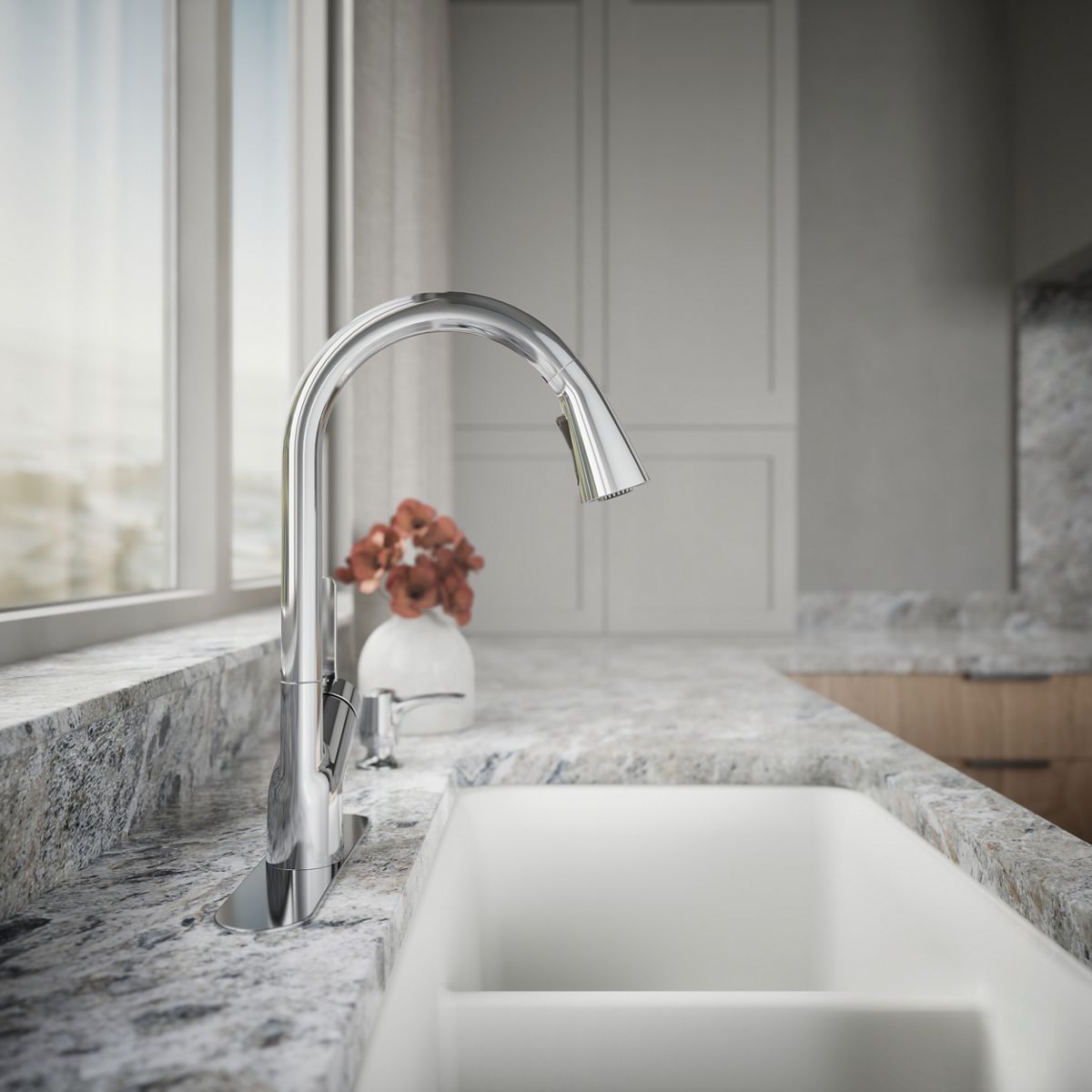 34708-setra-pull-down-kitchen-faucet-with-soap-lotion-dispenser-25.jpg Setra® Pull-down kitchen faucet with soap/lotion dispenser