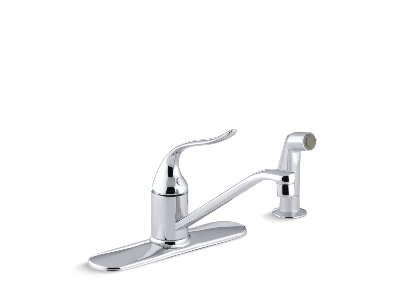 Coralais® Single-handle kitchen sink faucet with side sprayer