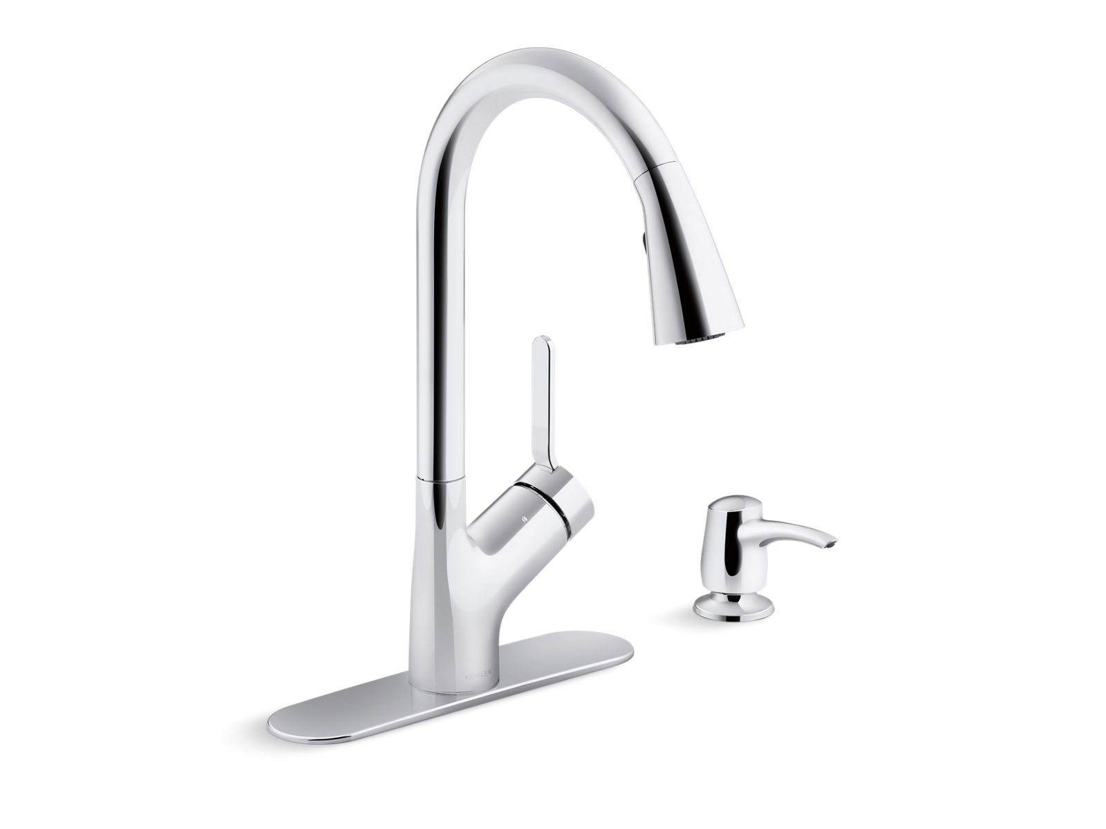 Setra® Kitchen faucet with KOHLER® Konnect™ and voice-activated technology with soap/lotion dispenser
