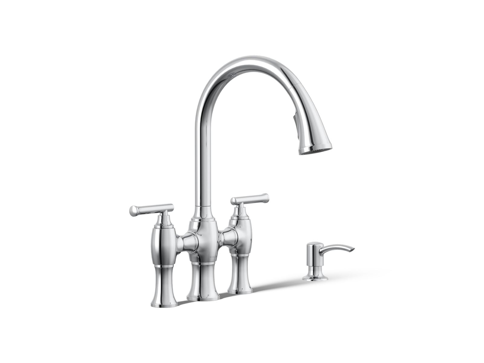 Oresund® Single-hole bridge kitchen sink faucet with two-function sprayhead