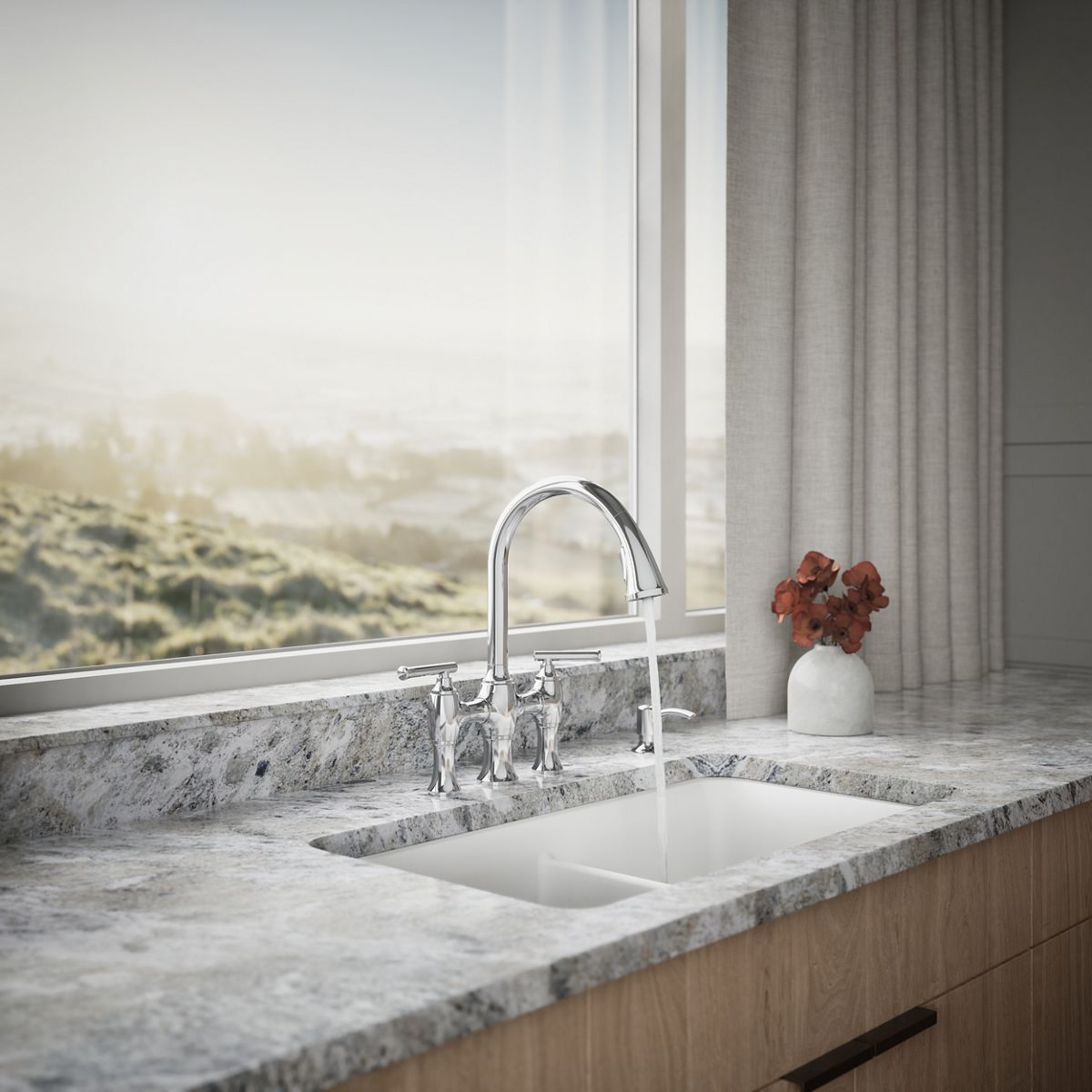 34739-oresund-single-hole-bridge-kitchen-sink-faucet-with-two-function-sprayhead-14.jpg Oresund® Single-hole bridge kitchen sink faucet with two-function sprayhead
