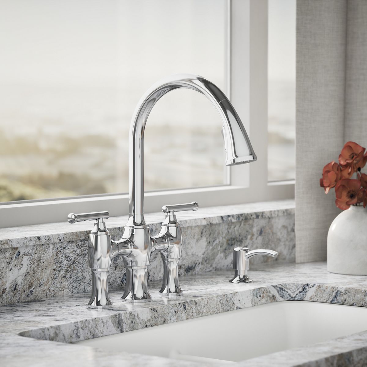 34739-oresund-single-hole-bridge-kitchen-sink-faucet-with-two-function-sprayhead-6.jpg Oresund® Single-hole bridge kitchen sink faucet with two-function sprayhead