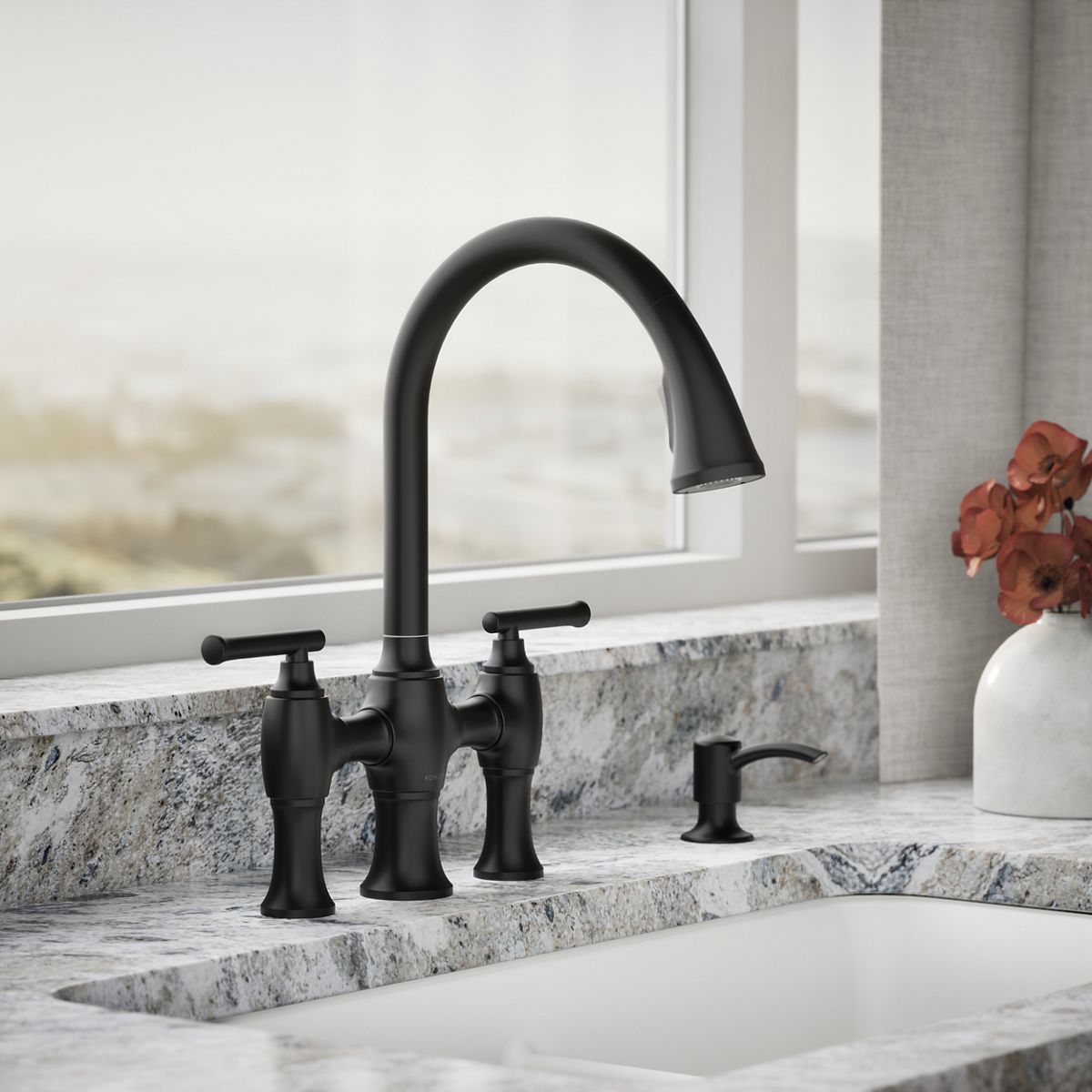 34739-oresund-single-hole-bridge-kitchen-sink-faucet-with-two-function-sprayhead-8.jpg Oresund® Single-hole bridge kitchen sink faucet with two-function sprayhead