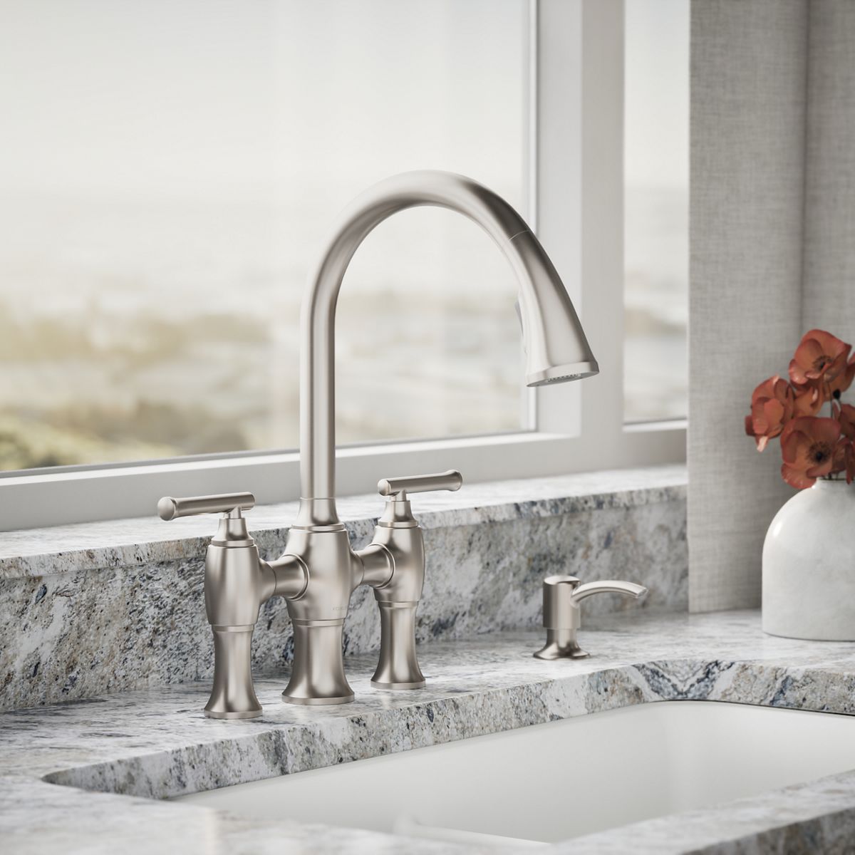 34739-oresund-single-hole-bridge-kitchen-sink-faucet-with-two-function-sprayhead-9.jpg Oresund® Single-hole bridge kitchen sink faucet with two-function sprayhead