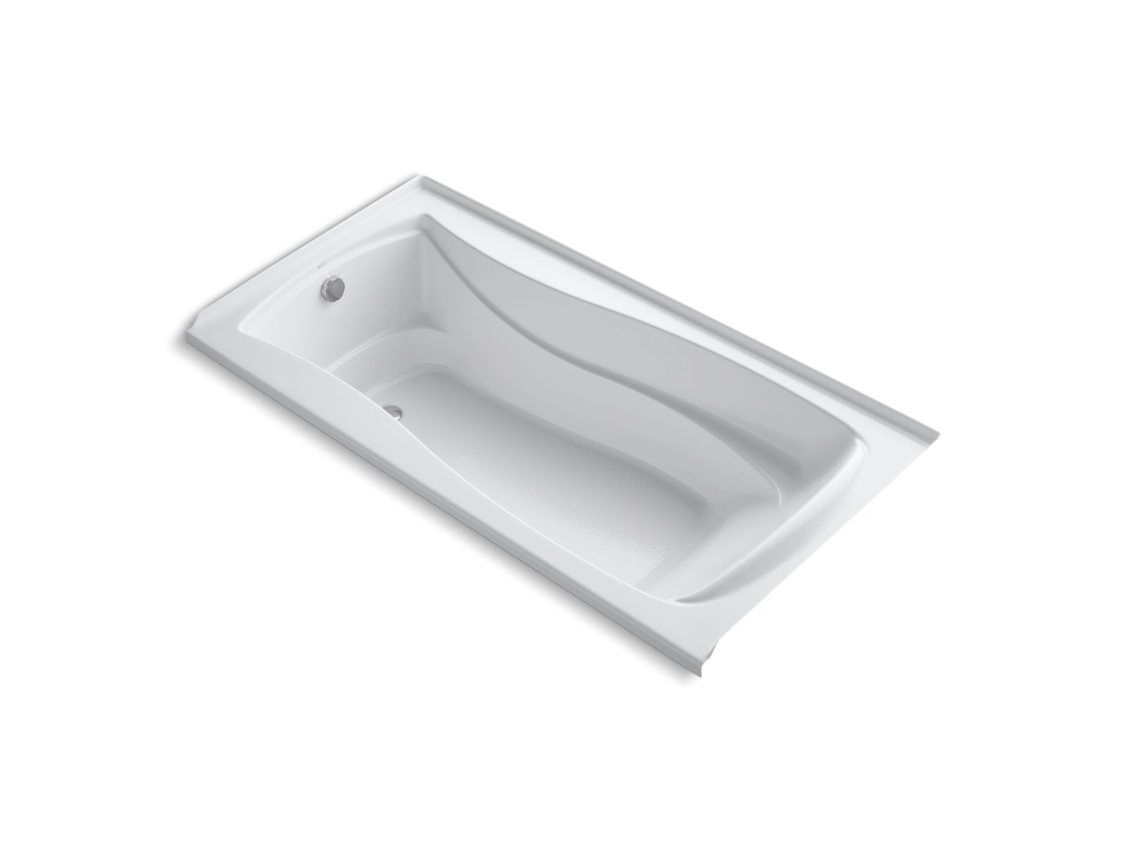 Mariposa® 72" x 36" alcove BubbleMassage™ air bath with integral flange and left-hand drain