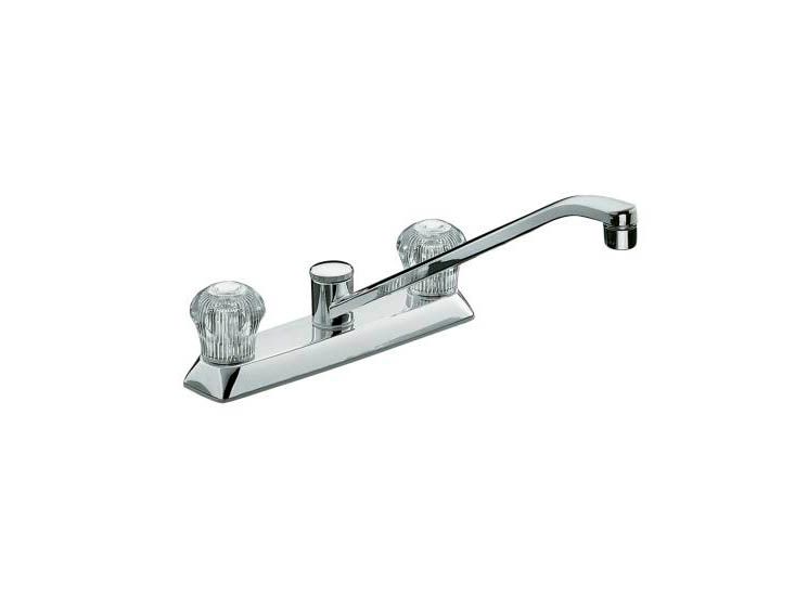 Coralais(R) kitchen sink faucet with sculpted acrylic handles 7-5/8" swing spout