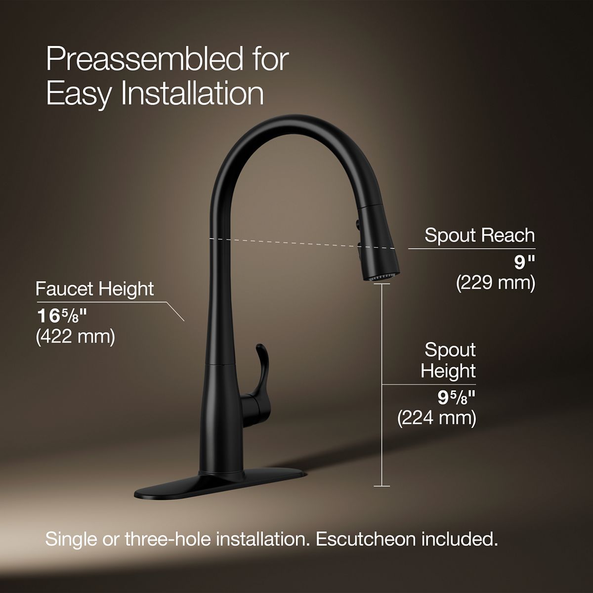 34818-simplice-pull-down-kitchen-sink-faucet-with-three-function-sprayhead-10.jpg Simplice® Pull-down kitchen sink faucet with three-function sprayhead