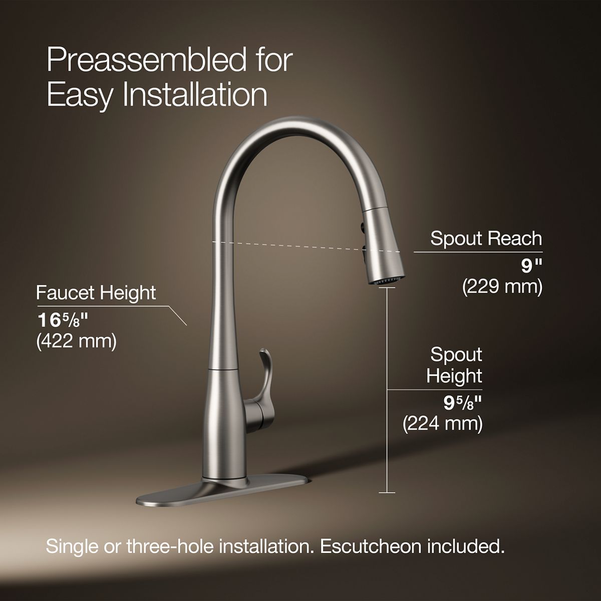 34818-simplice-pull-down-kitchen-sink-faucet-with-three-function-sprayhead-11.jpg Simplice® Pull-down kitchen sink faucet with three-function sprayhead