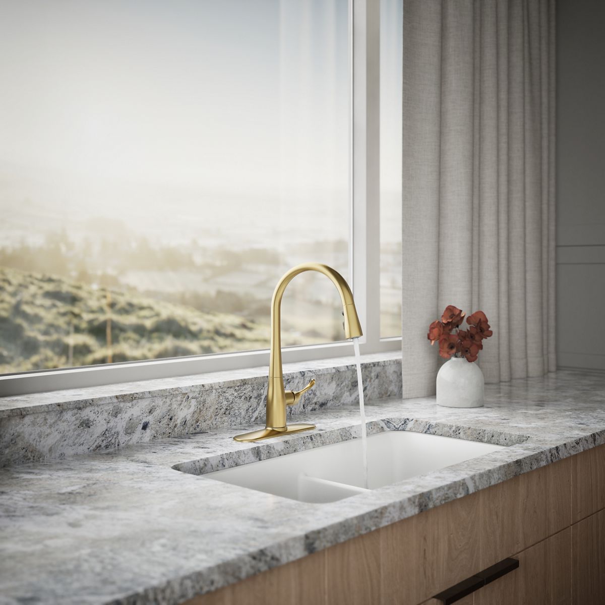 34818-simplice-pull-down-kitchen-sink-faucet-with-three-function-sprayhead-16.jpg Simplice® Pull-down kitchen sink faucet with three-function sprayhead