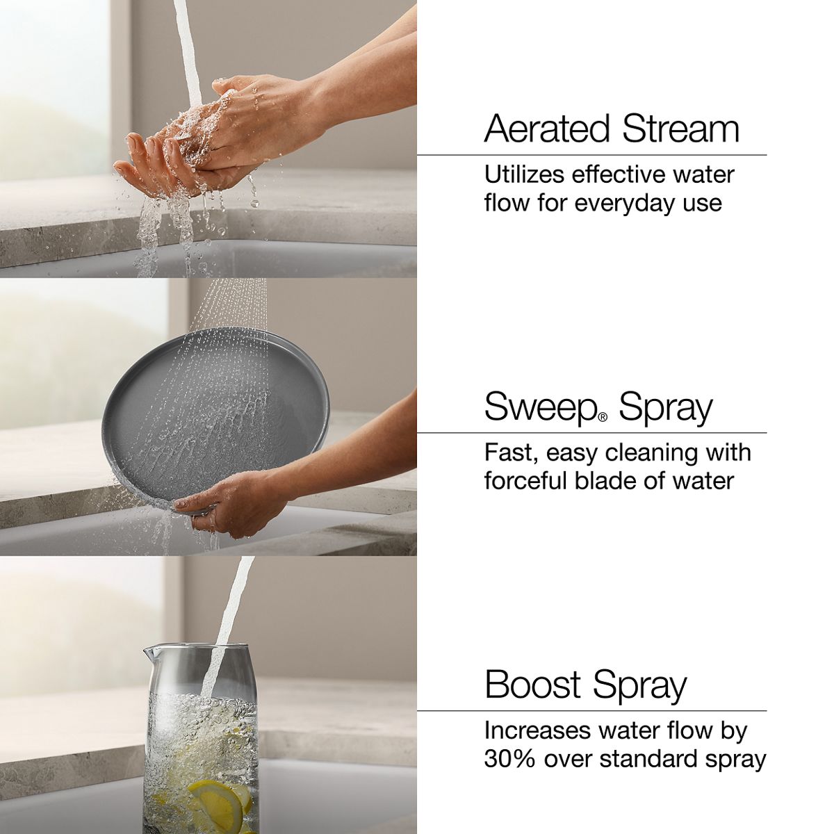 34818-simplice-pull-down-kitchen-sink-faucet-with-three-function-sprayhead-29.jpg Simplice® Pull-down kitchen sink faucet with three-function sprayhead
