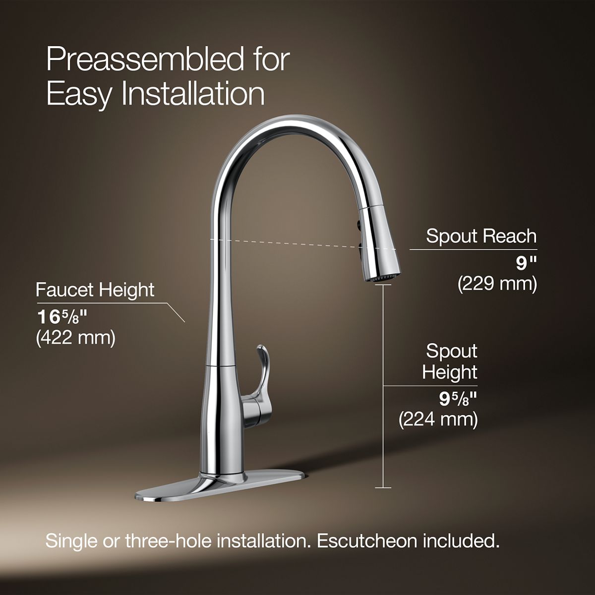 34818-simplice-pull-down-kitchen-sink-faucet-with-three-function-sprayhead-9.jpg Simplice® Pull-down kitchen sink faucet with three-function sprayhead