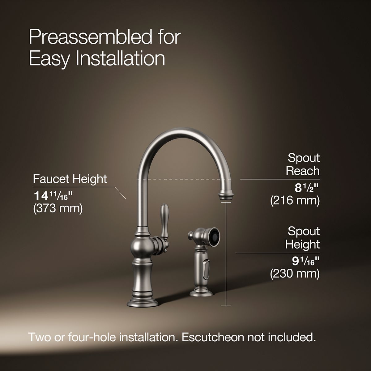 34858-artifacts-single-handle-kitchen-sink-faucet-with-two-function-sprayhead-21.jpg Artifacts® Single-handle kitchen sink faucet with two-function sprayhead