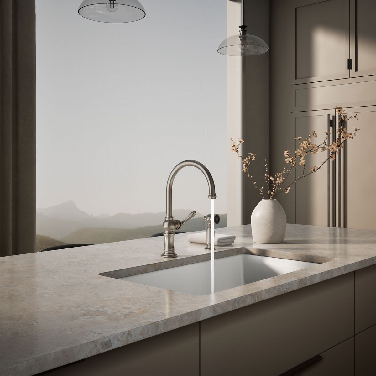34858-artifacts-single-handle-kitchen-sink-faucet-with-two-function-sprayhead-29.jpg Artifacts® Single-handle kitchen sink faucet with two-function sprayhead