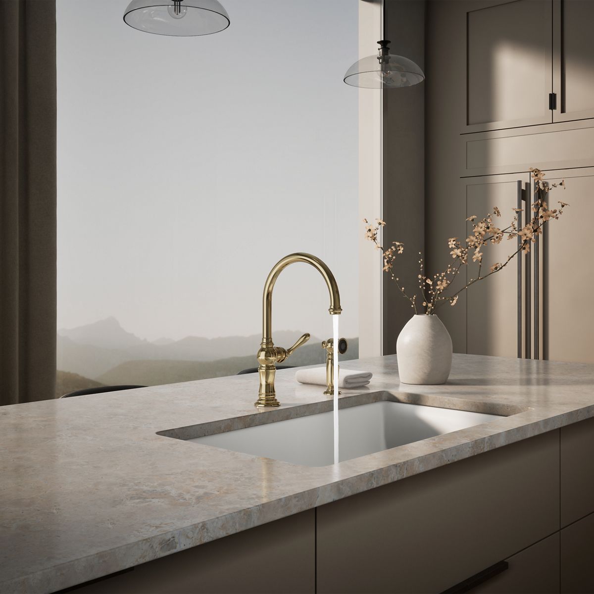 34858-artifacts-single-handle-kitchen-sink-faucet-with-two-function-sprayhead-32.jpg Artifacts® Single-handle kitchen sink faucet with two-function sprayhead