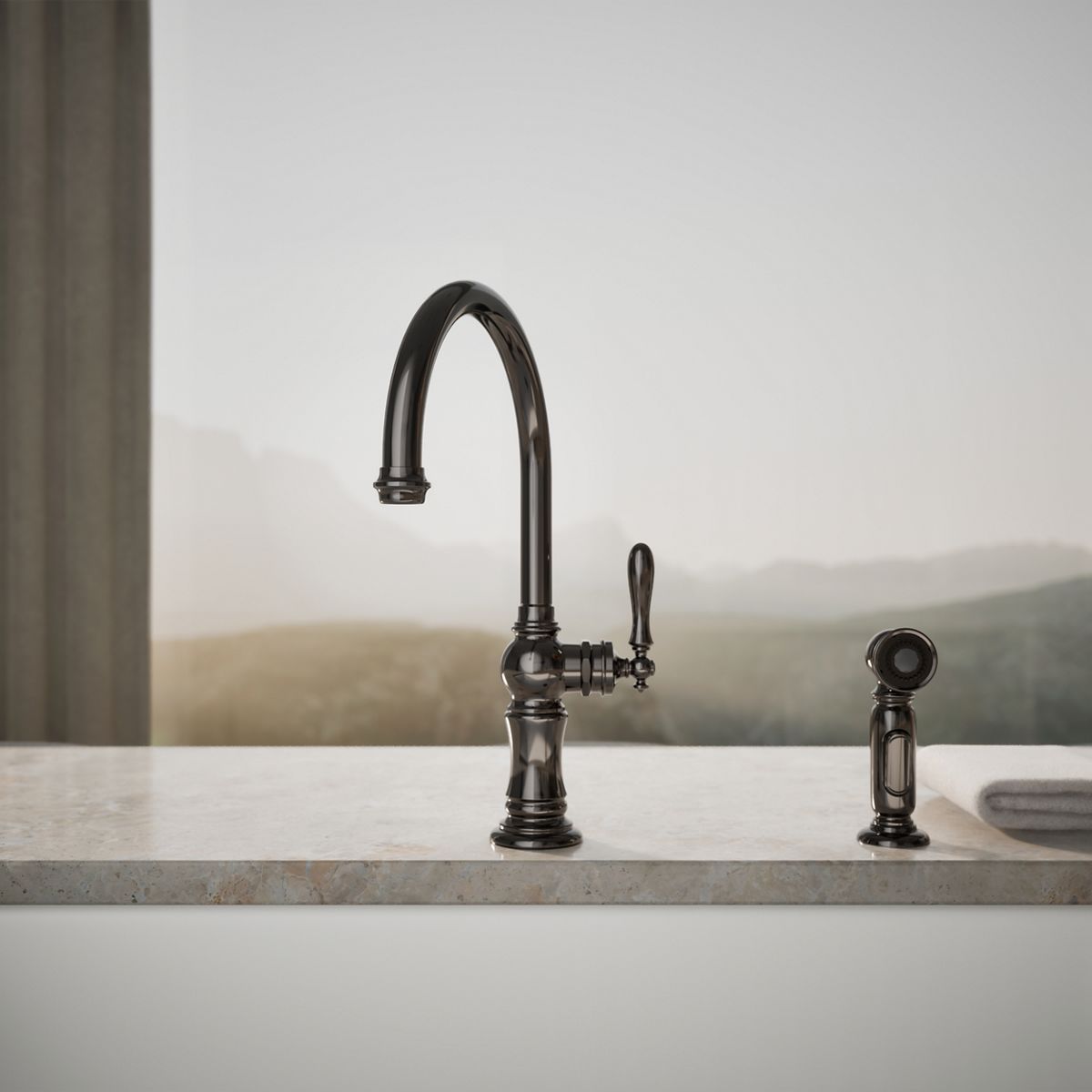 34858-artifacts-single-handle-kitchen-sink-faucet-with-two-function-sprayhead-39.jpg Artifacts® Single-handle kitchen sink faucet with two-function sprayhead