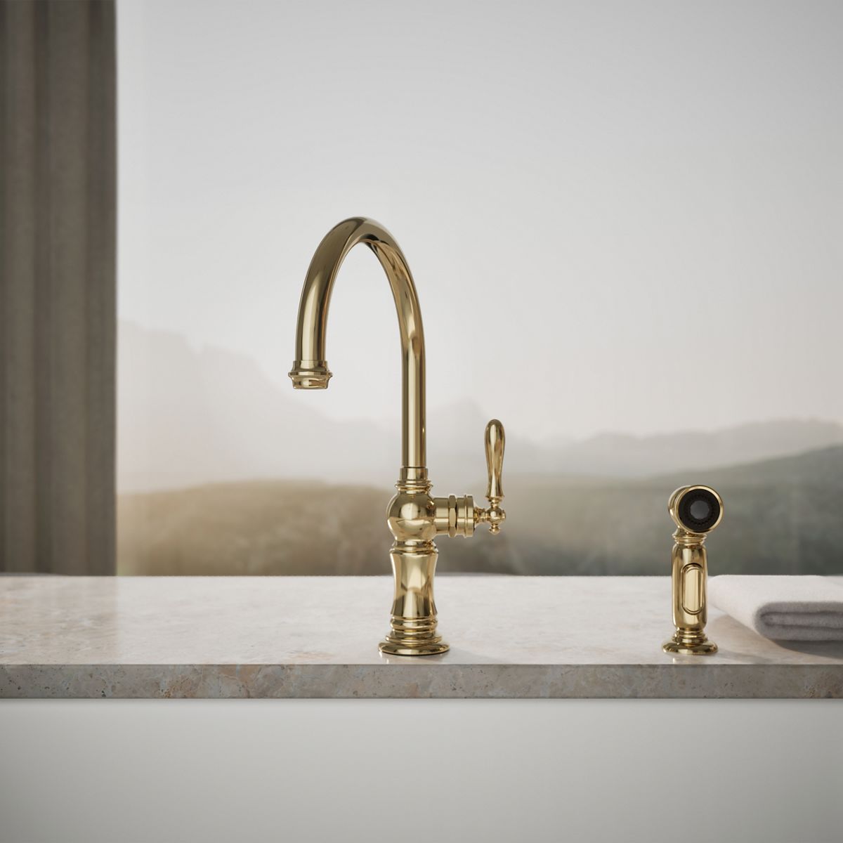 34858-artifacts-single-handle-kitchen-sink-faucet-with-two-function-sprayhead-40.jpg Artifacts® Single-handle kitchen sink faucet with two-function sprayhead