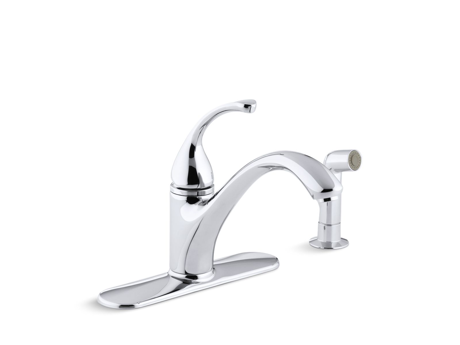 Forté® 4-hole kitchen sink faucet with 9-1/16" spout, matching finish sidespray