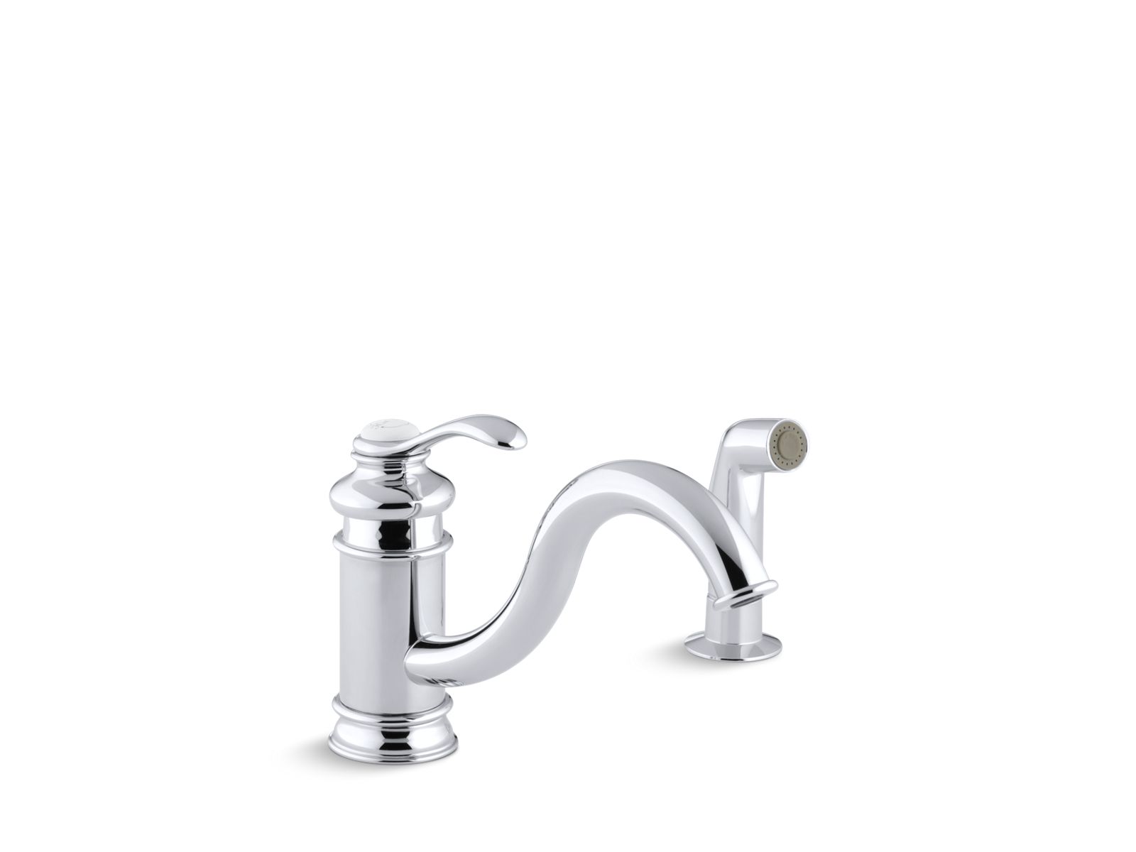 Fairfax® Single-hole kitchen sink faucet with 9" spout, matching finish sidespray