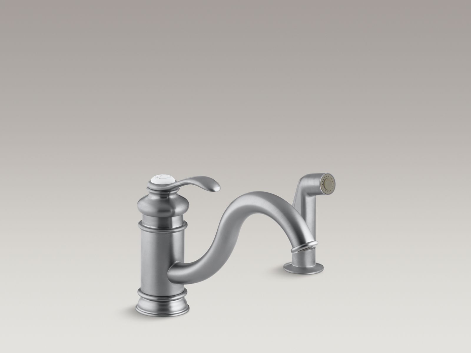 34924-fairfax-single-hole-kitchen-sink-faucet-with-9-spout-matching-finish-sidespray-4.jpg Fairfax® Single-hole kitchen sink faucet with 9" spout, matching finish sidespray