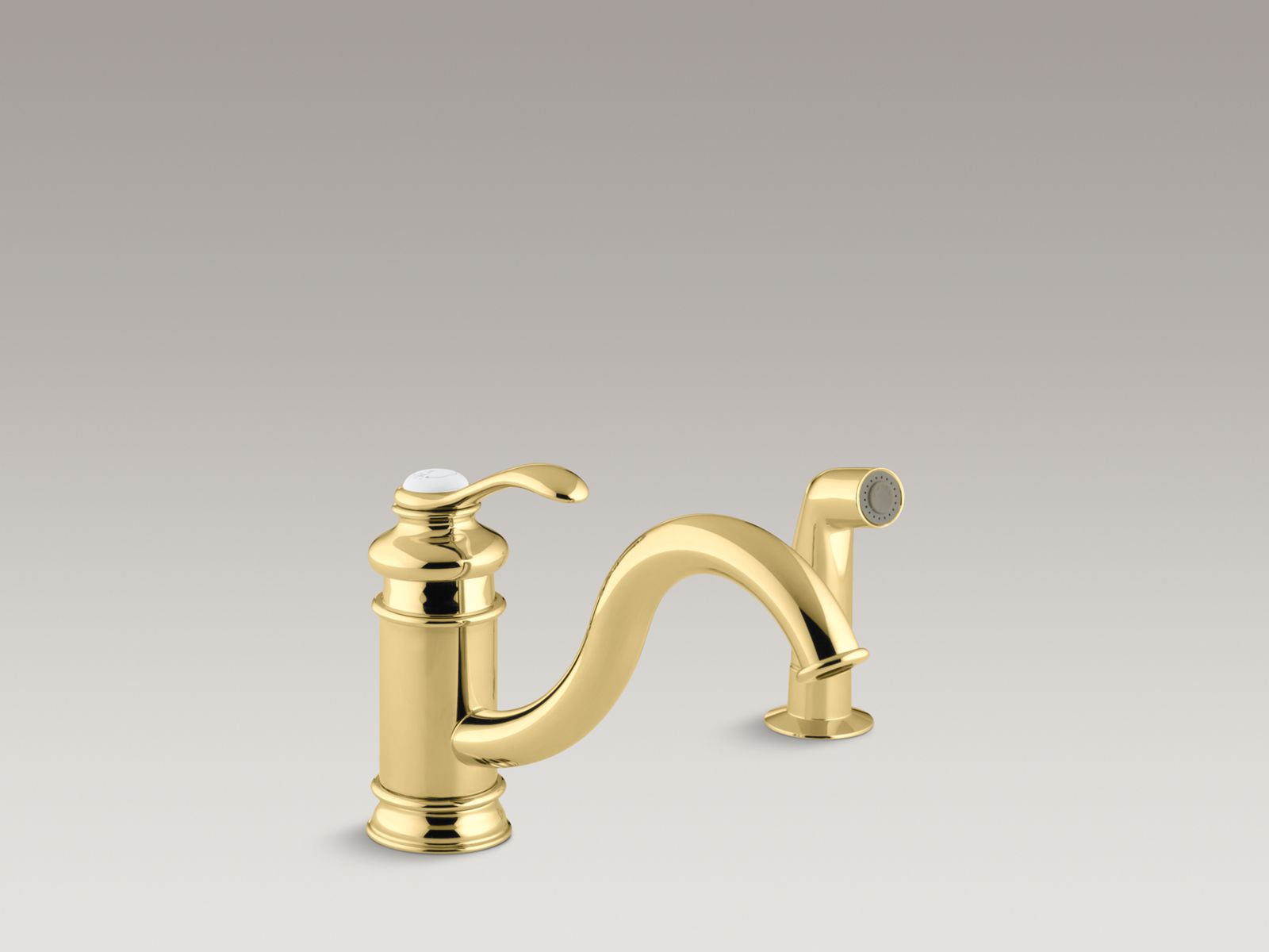 34924-fairfax-single-hole-kitchen-sink-faucet-with-9-spout-matching-finish-sidespray-5.jpg Fairfax® Single-hole kitchen sink faucet with 9" spout, matching finish sidespray