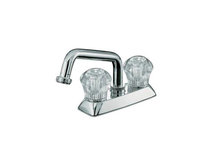 Coralais(R) laundry sink faucet with threaded spout and sculpted acrylic handles