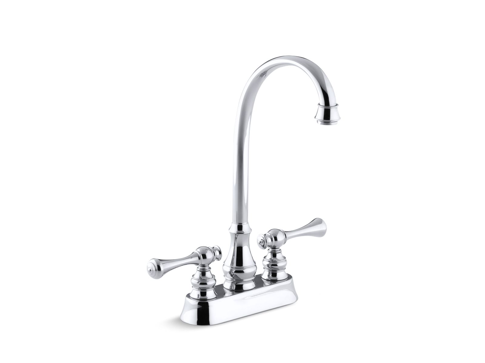 Revival® Two-hole centerset bar sink faucet with traditional lever handles