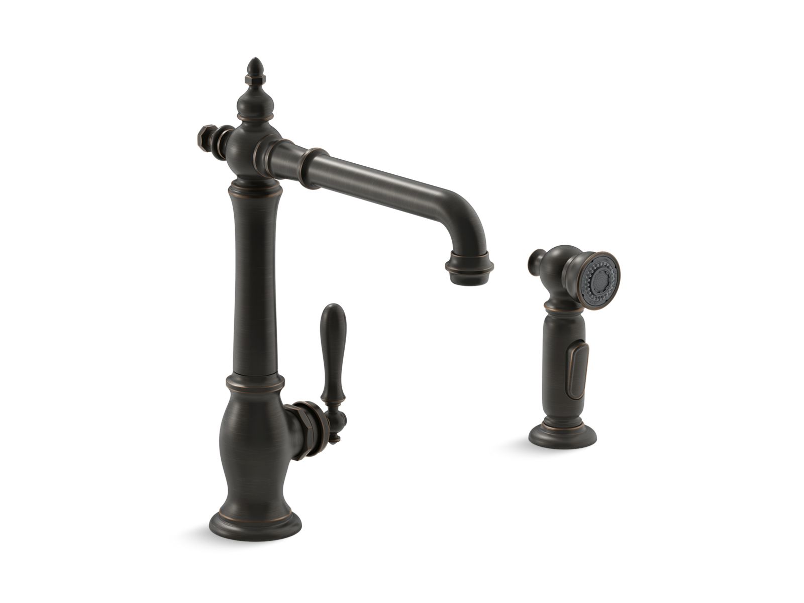 Artifacts® Single-handle kitchen sink faucet with side sprayer