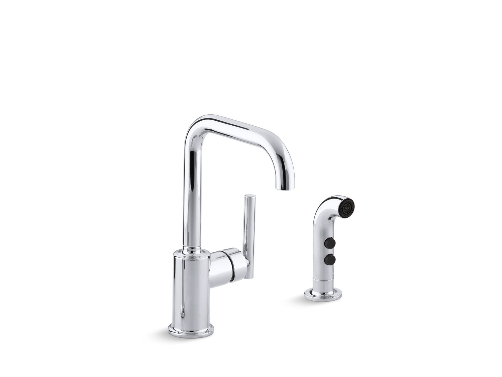 Purist® Single-handle kitchen sink faucet with side sprayer