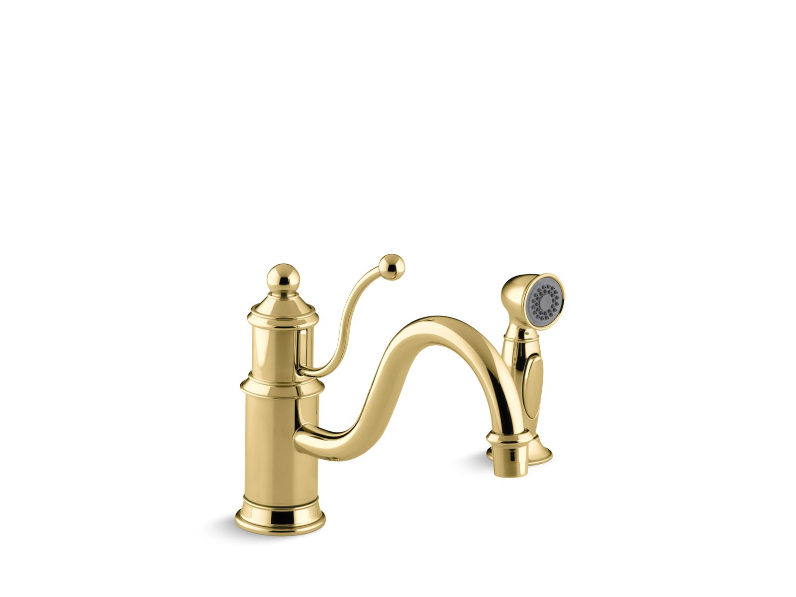35207-antique-single-handle-kitchen-sink-faucet-with-8-7-8-spout-color-matched-sidespray-and-lever-handle-4.jpg Antique Single-handle kitchen sink faucet with 8-7/8" spout, color-matched sidespray and lever handle