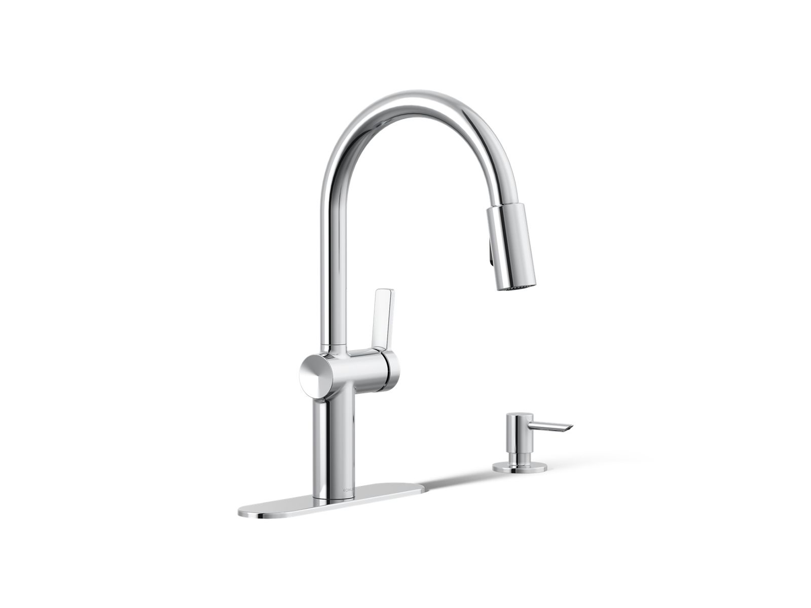 Koi® Pull-down kitchen sink faucet with soap/lotion dispenser