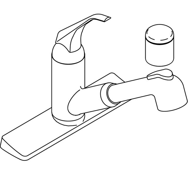 Coralais(R) pull-out faucet w/almond spray