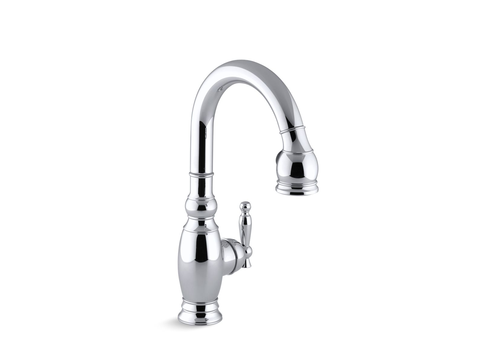 Vinnata® Single-hole or three-hole kitchen sink faucet with pull-down 15-1/8" spout and lever handle