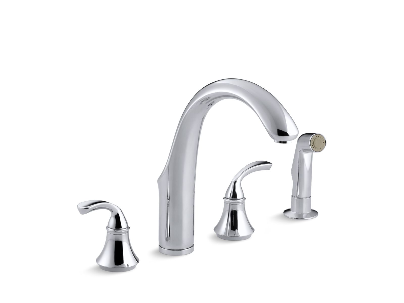Forté® Two-handle kitchen sink faucet with side sprayer