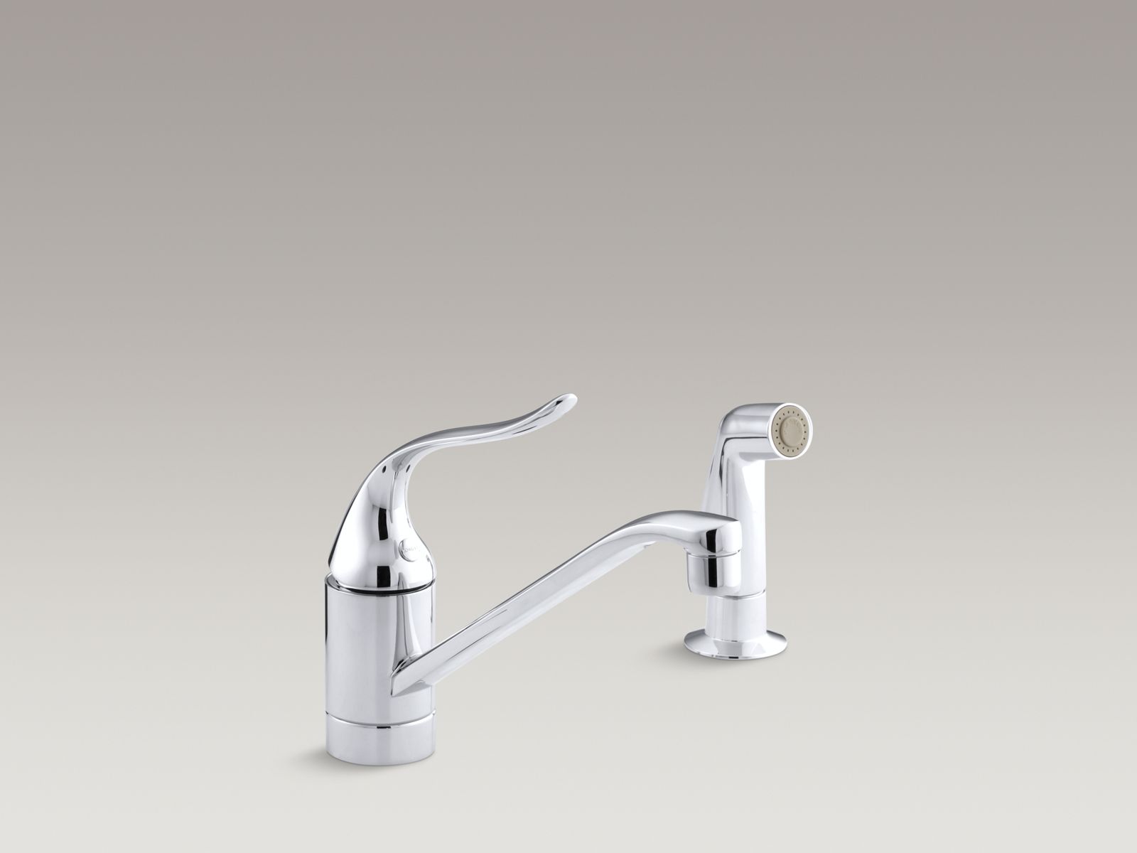 Coralais(R) single-handle kitchen sink faucet, 10" swing spout and sidespray