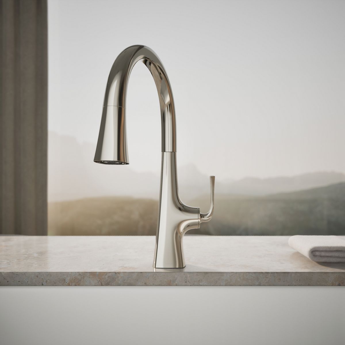35724-graze-pull-down-kitchen-sink-faucet-with-three-function-sprayhead-37.jpg Graze® Pull-down kitchen sink faucet with three-function sprayhead