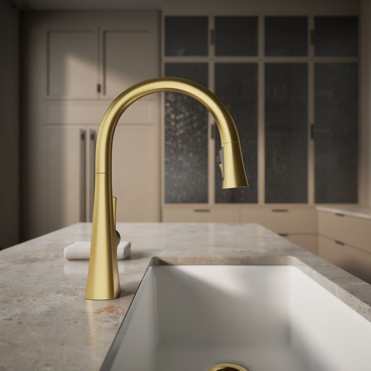 35724-graze-pull-down-kitchen-sink-faucet-with-three-function-sprayhead-50.jpg Graze® Pull-down kitchen sink faucet with three-function sprayhead