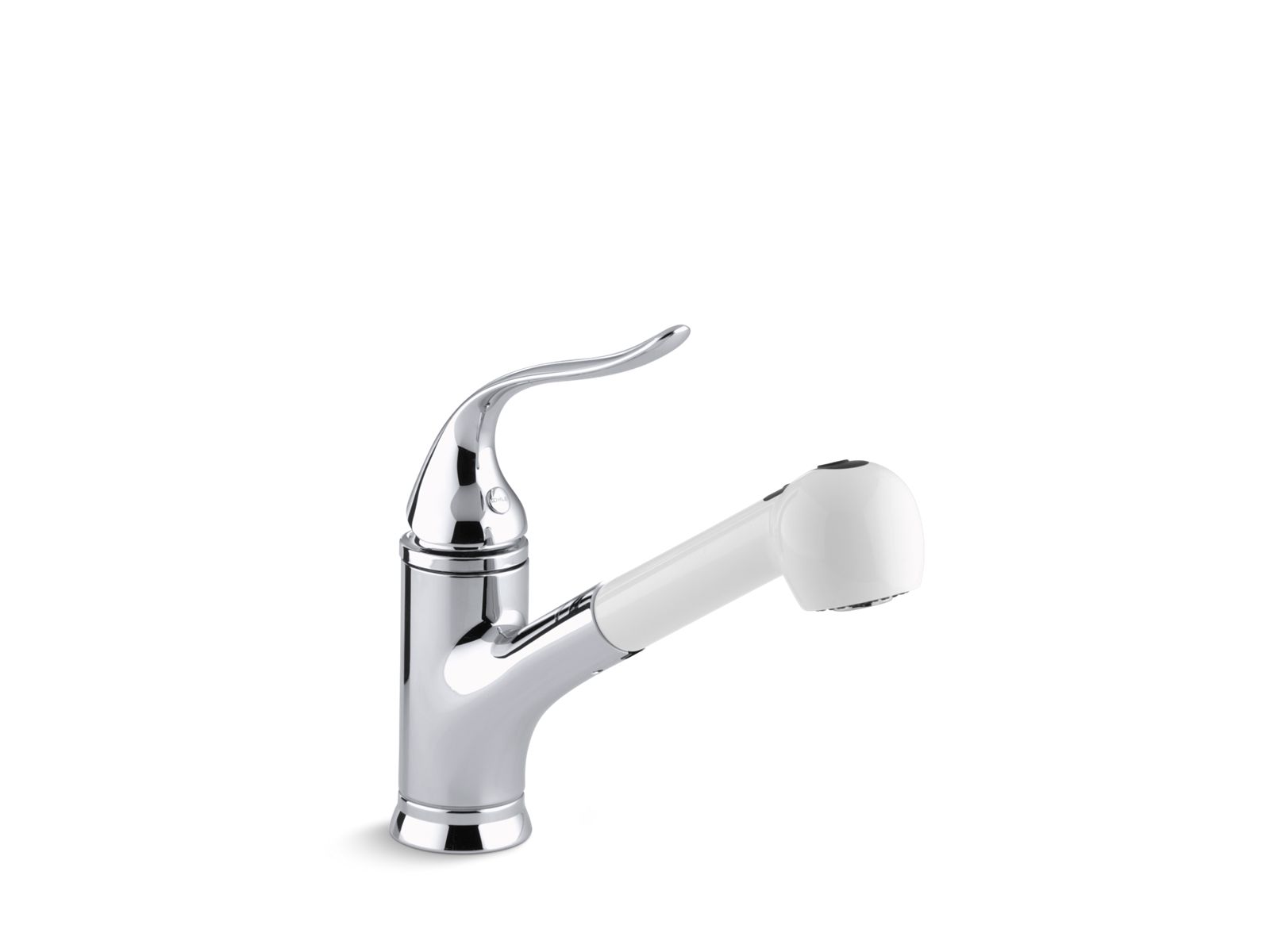 Coralais® Single-hole or three-hole kitchen sink faucet with pull-out White 9" sprayhead and lever handle