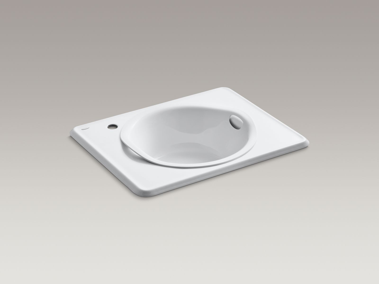 Tandem(R) top-mount utility sink with single faucet hole on the left