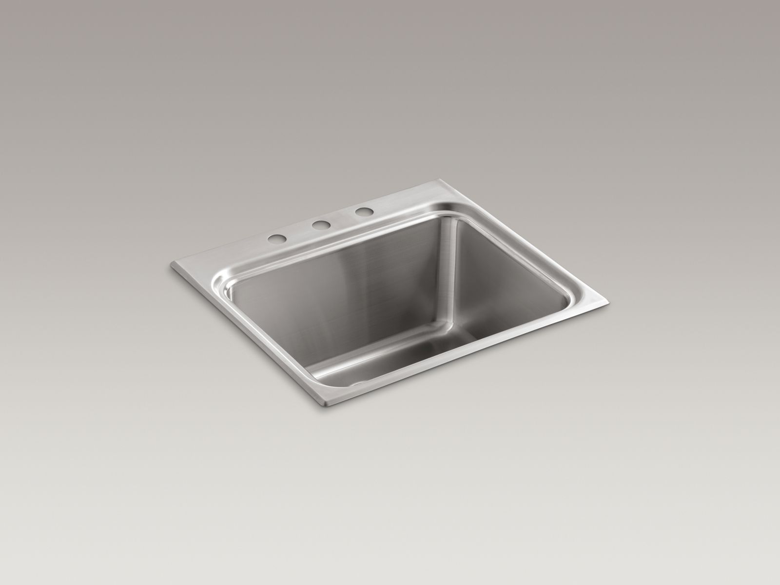 Ballad™ 25" x 22" x 12-1/4" top-mount utility sink with 3 faucet holes and bowl depth of 12"