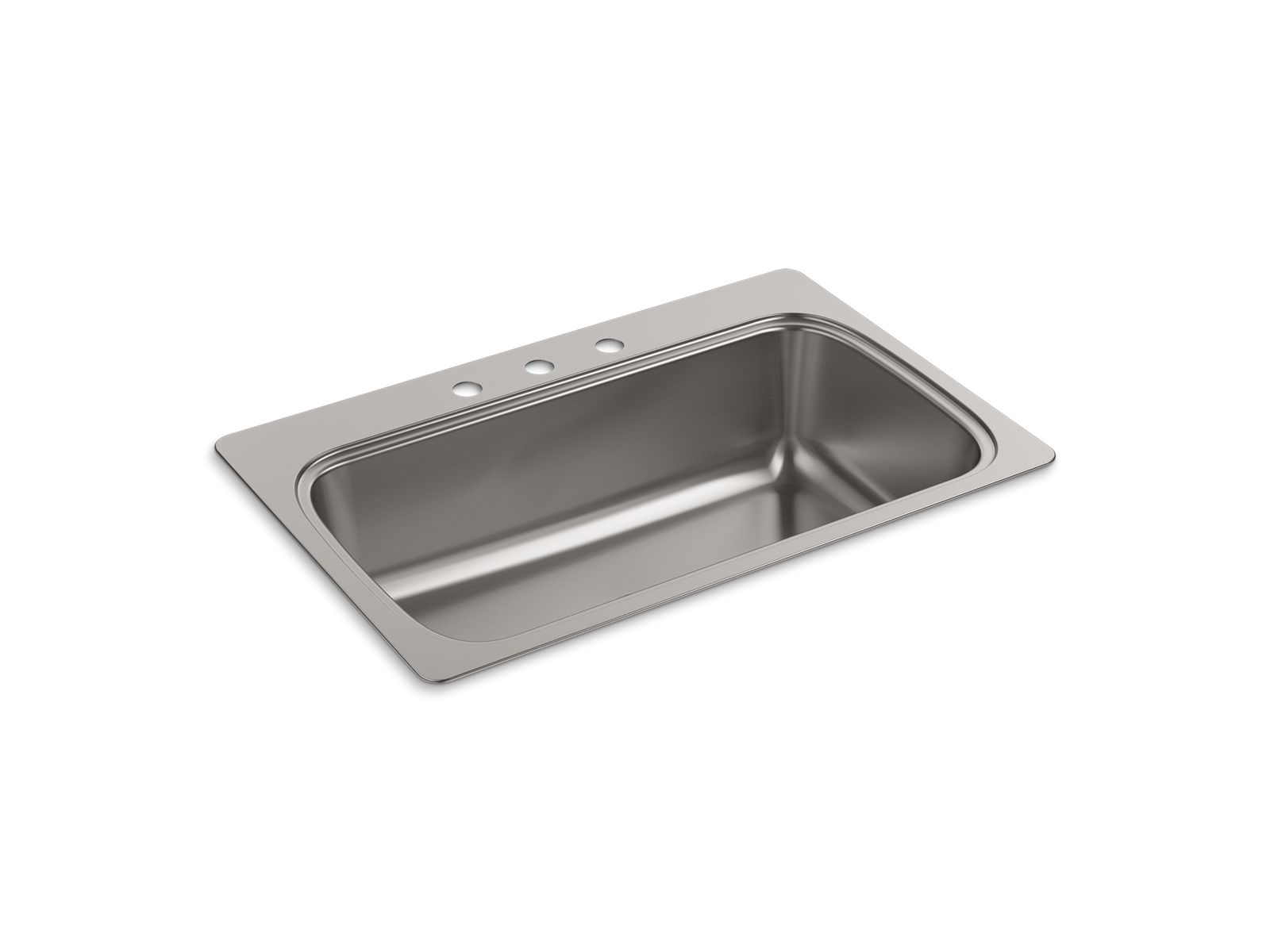 Verse™ 33" x 22" x 9-5/16" top-mount single-bowl kitchen sink with 3 faucet holes