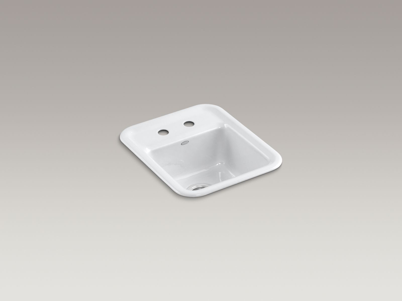 Aperitif(TM) top-mount bar sink with 2 faucet holes for 4" center faucet holes