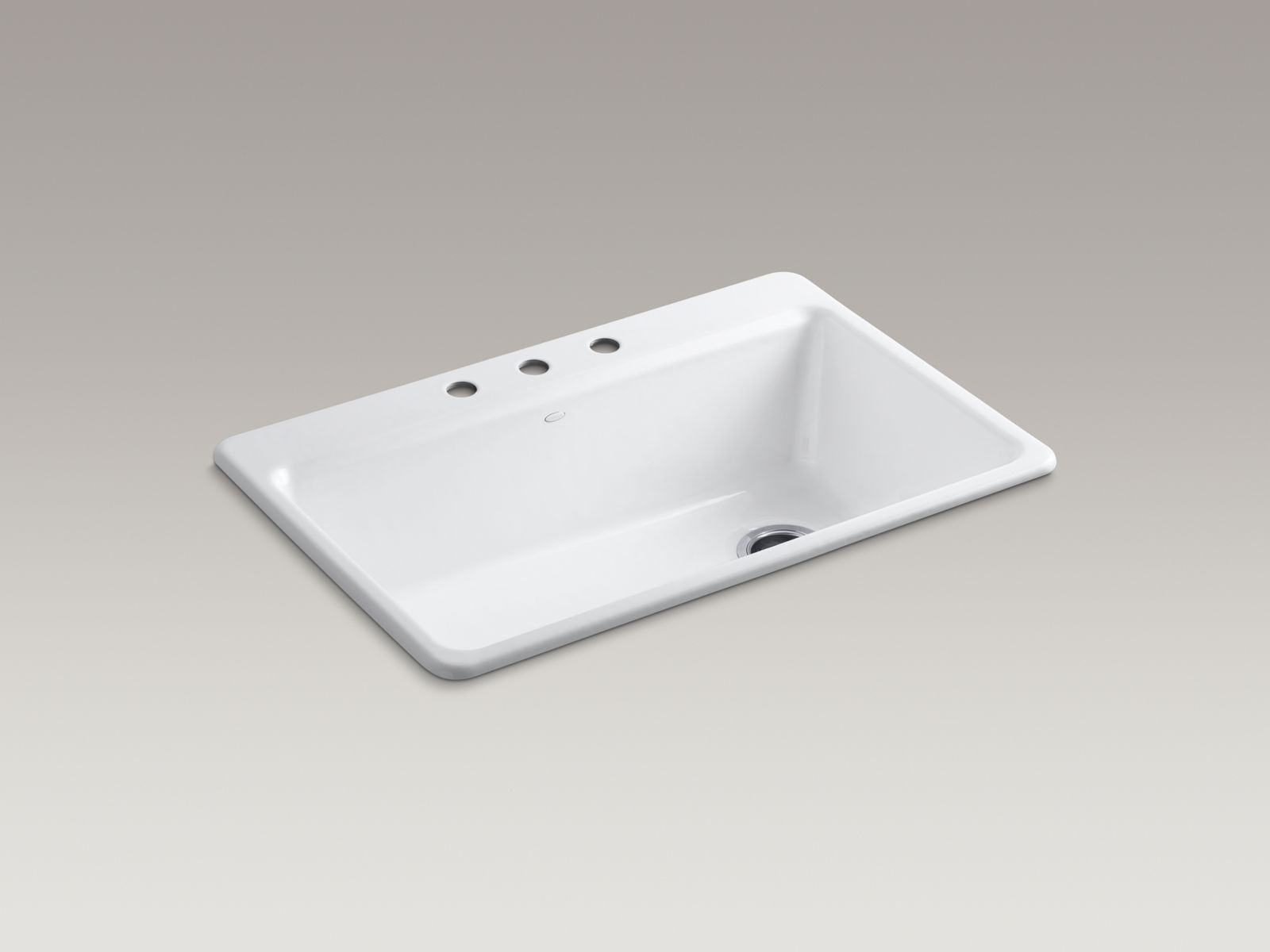 Riverby(R) top-mount single-bowl kitchen sink with 3 faucet holes