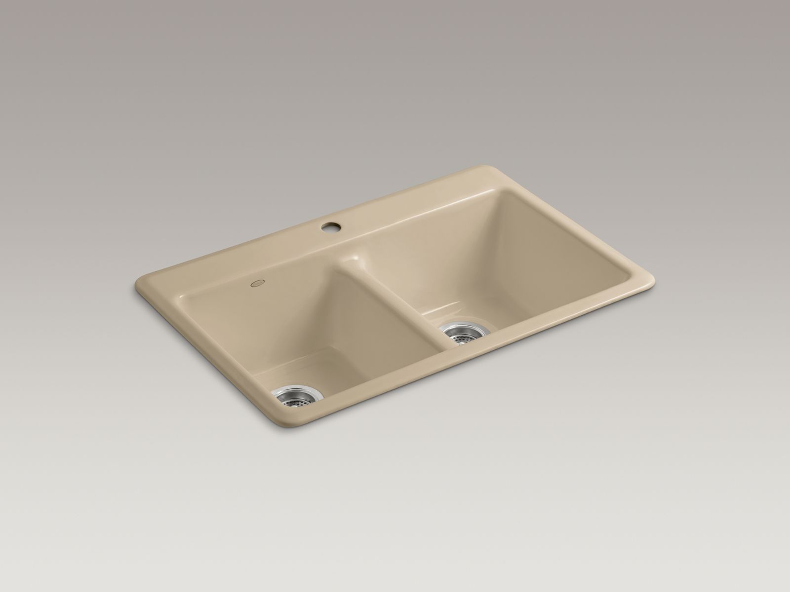 Anthem(R) 33" x 22" x 9-5/8" top-mount double-equal bowl kitchen sink with single faucet hole