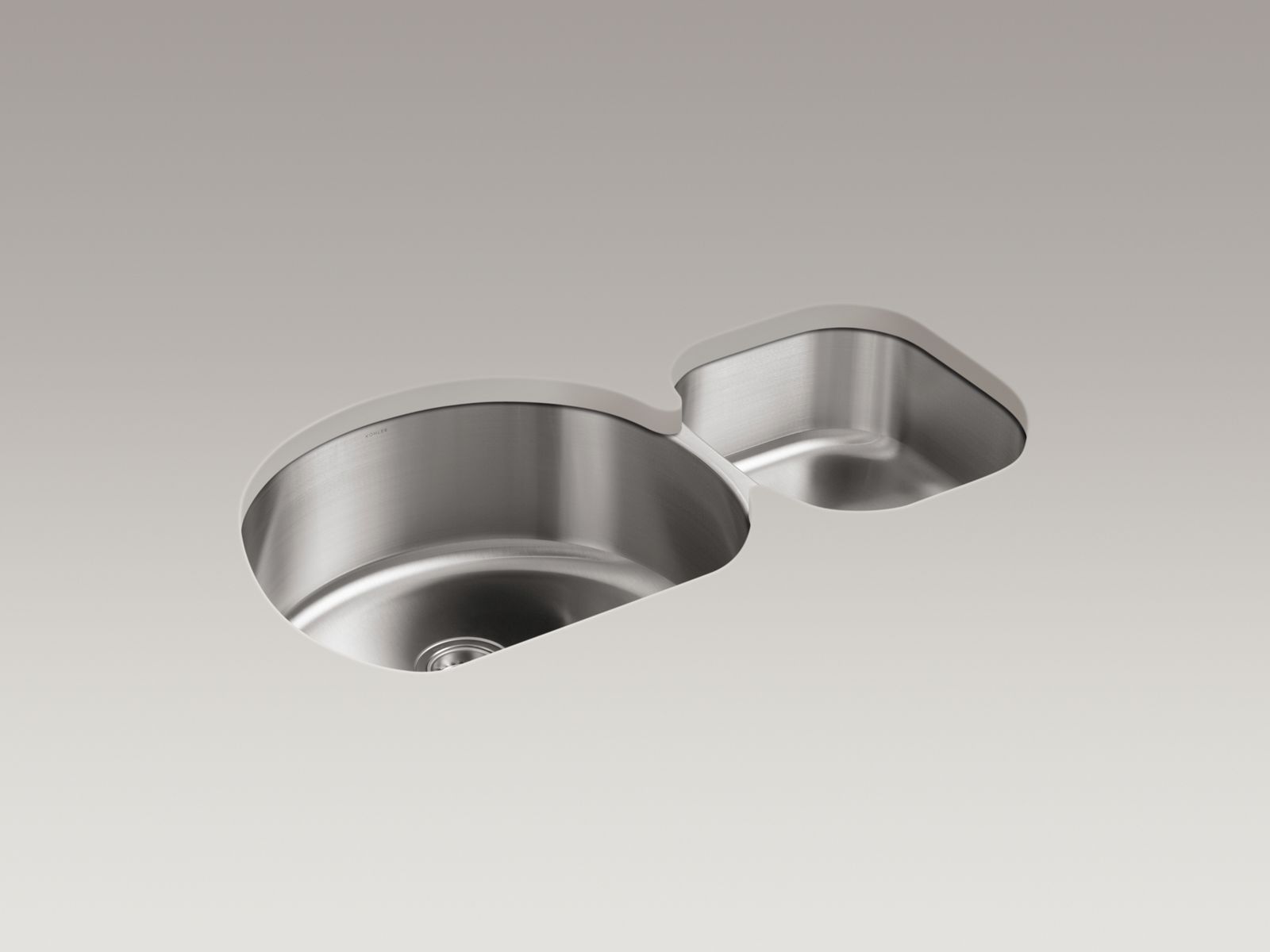 Undertone(R) 39-1/8" x 21-1/4" x 9-1/2" under-mount large/medium double-bowl kitchen sink with bowl depths of left 9-1/2" and right 7-1/2"
