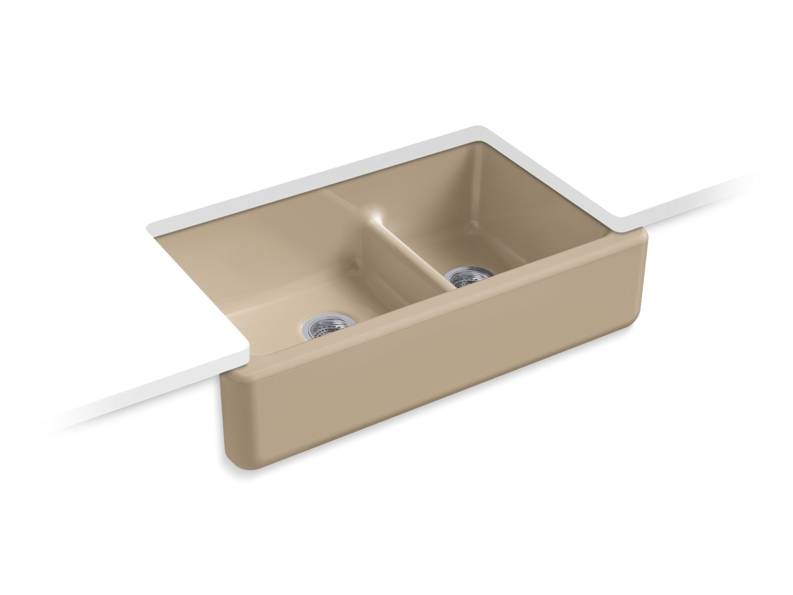 Whitehaven® Smart Divide® 35-3/4" undermount double-bowl farmhouse kitchen sink