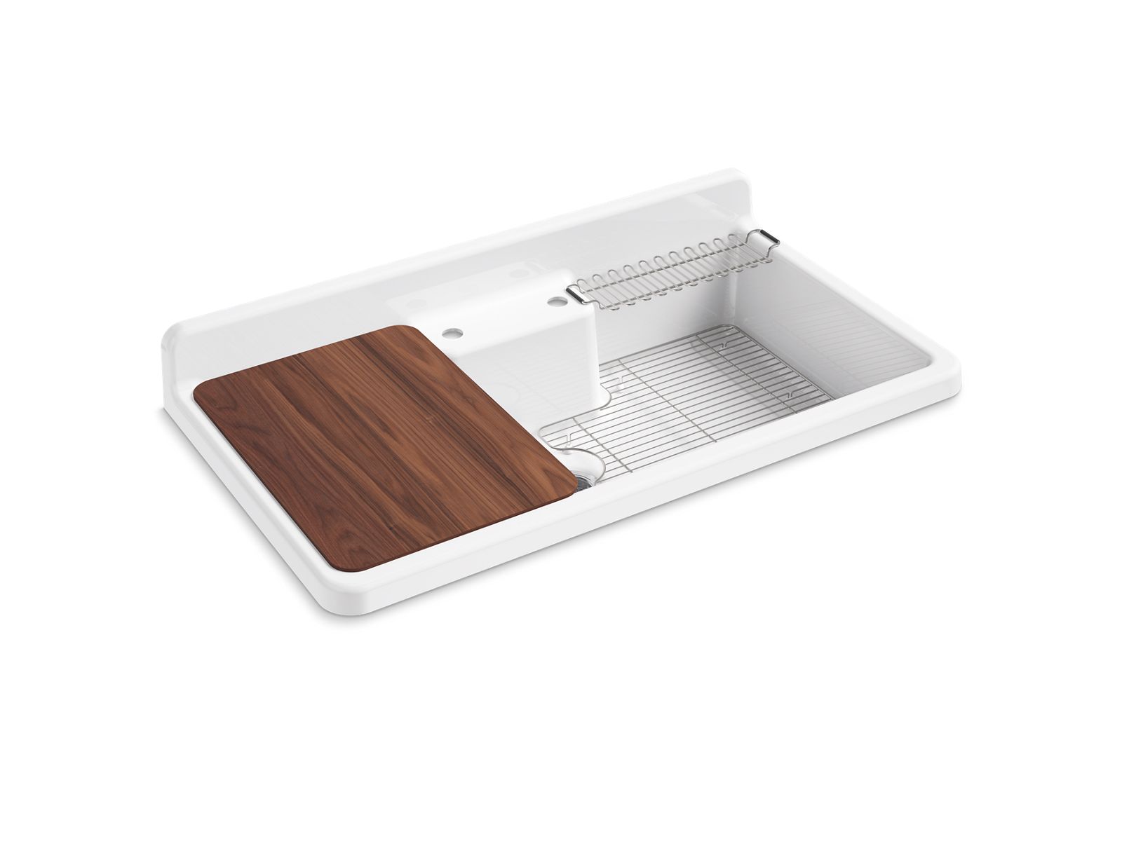 Farmstead® 45" top-/wall-mount single-bowl workstation farmhouse kitchen sink