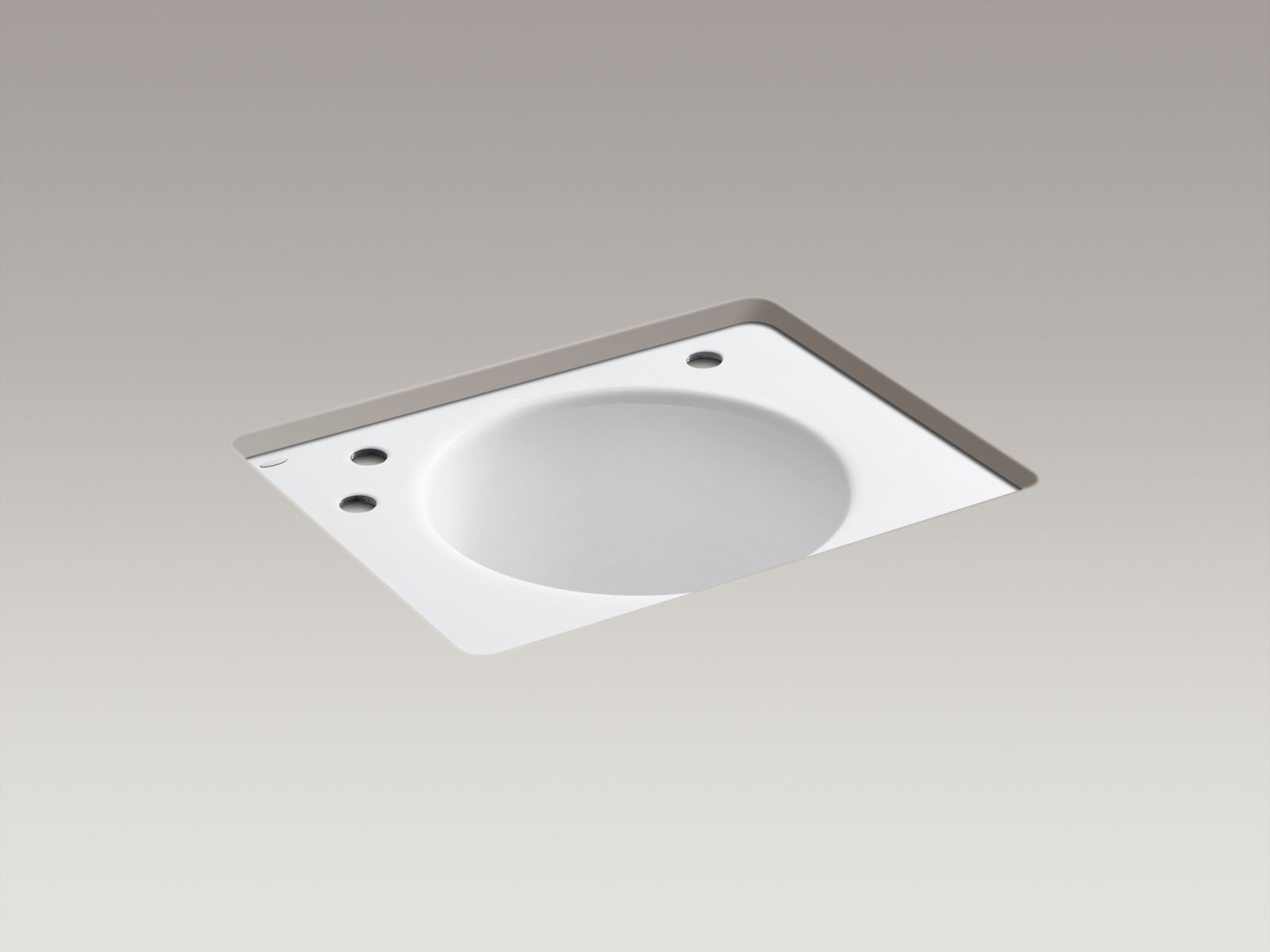 Tandem(R) under-mount utility sink with 3 faucet holes - one on the right and two on the left
