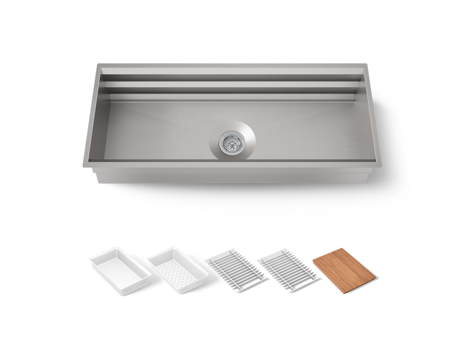 Prolific® 44" undermount single-bowl workstation kitchen sink