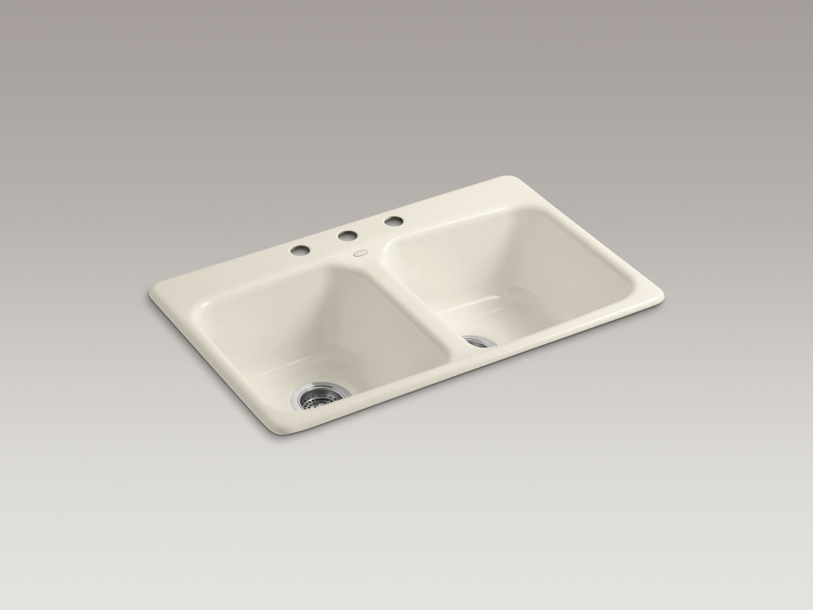 Brookfield(TM) 31-3/4" x 20-3/4" x 8-5/8" top-mount double-equal kitchen sink with 3 faucet holes